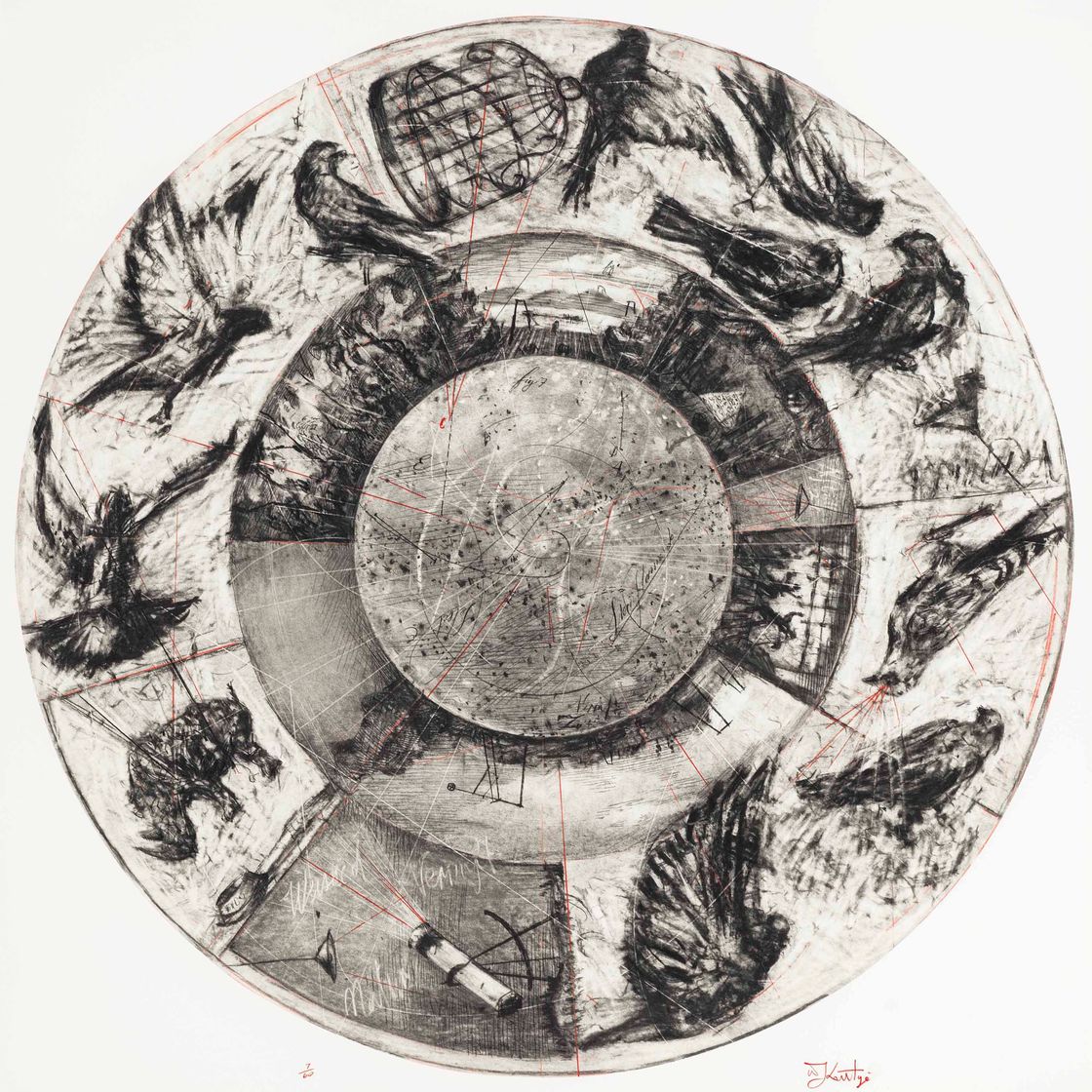 William Kentridge — Тондо музыкальной шкатулки