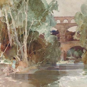William Russell Flint — Вид на Пон-дю-Гар: Очерк романтического пейзажа