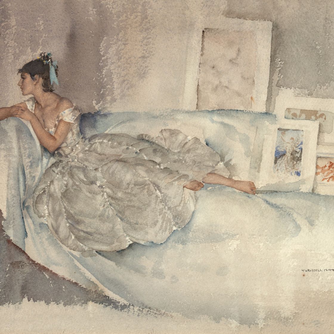 William Russell Flint — Сесилия: Смотрю на незаконченную картину.