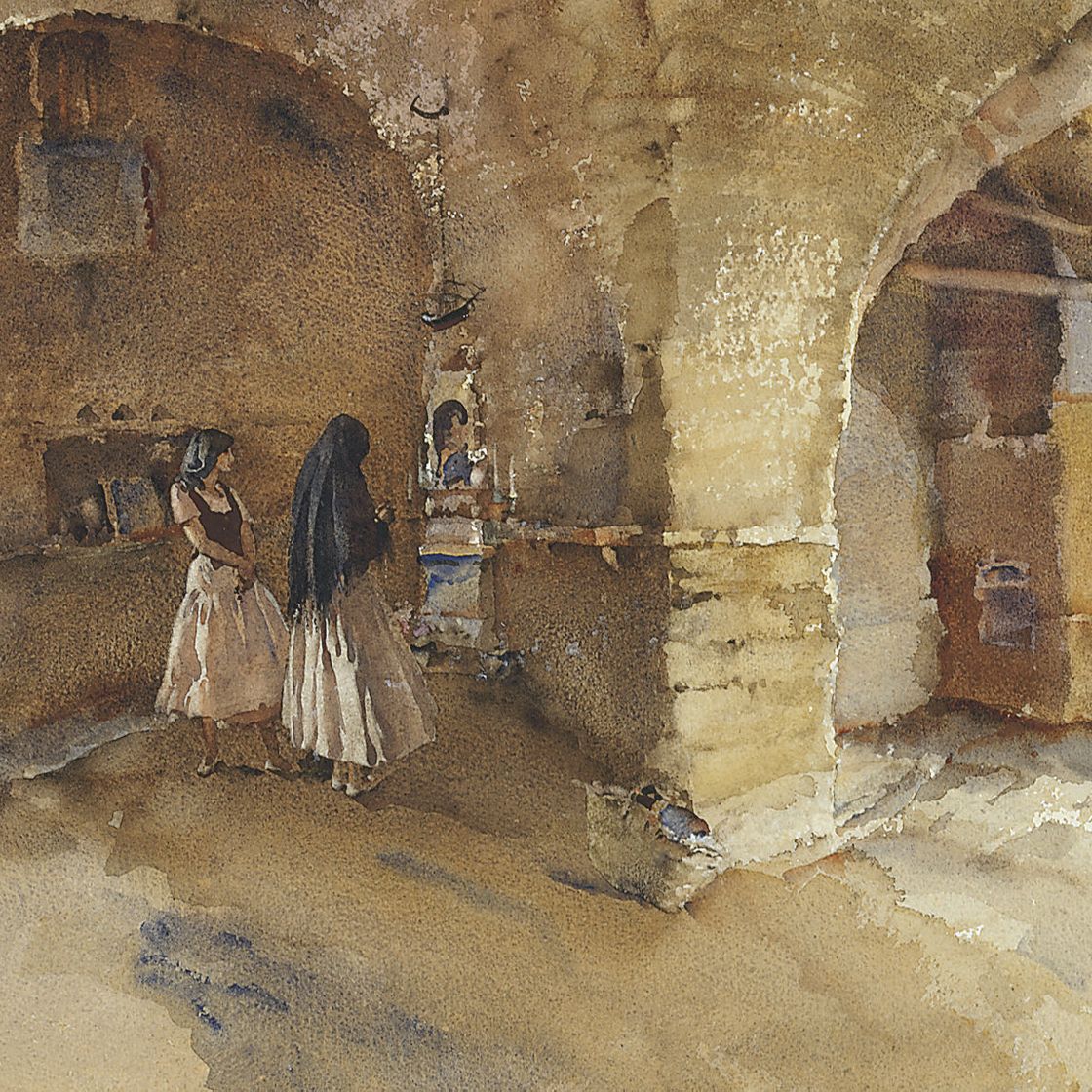 William Russell Flint — Храм с маленьким кораблем, Портовенере, Лигурийское побережье, Италия