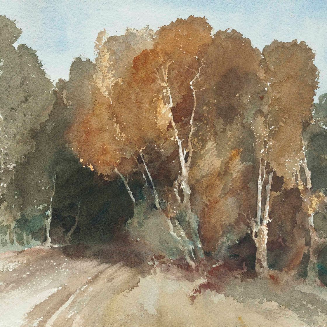 William Russell Flint — Проселочная дорога в Сассексе, осень