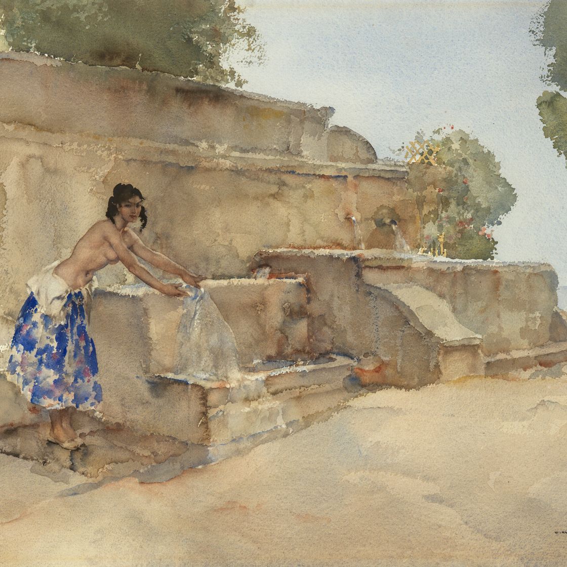 William Russell Flint — У стены, Изабель в Люсене