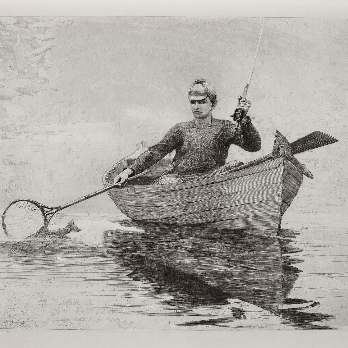 Winslow Homer — Ловля рыбы нахлыстом на озере Саранак, изображение 1