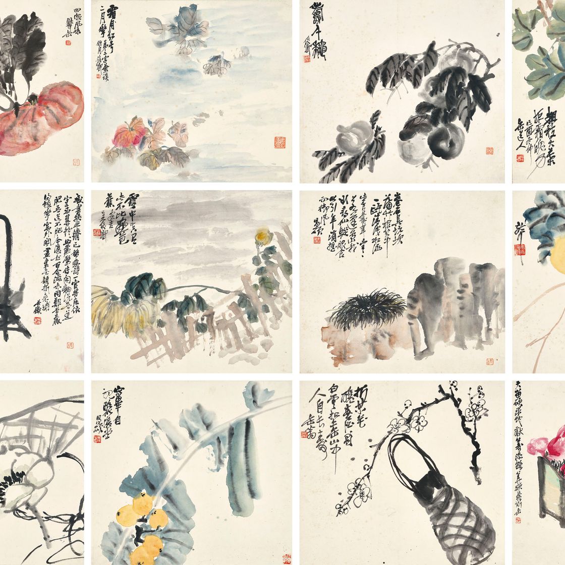 Wu Changshuo — Альбом с цветами, овощами и предметами, изображение 1