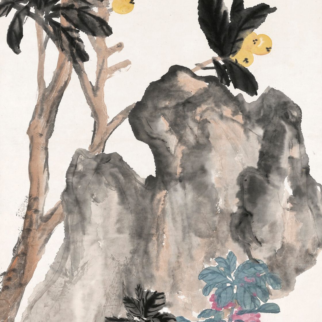 Wu Changshuo — Мушмула, камни и цветы