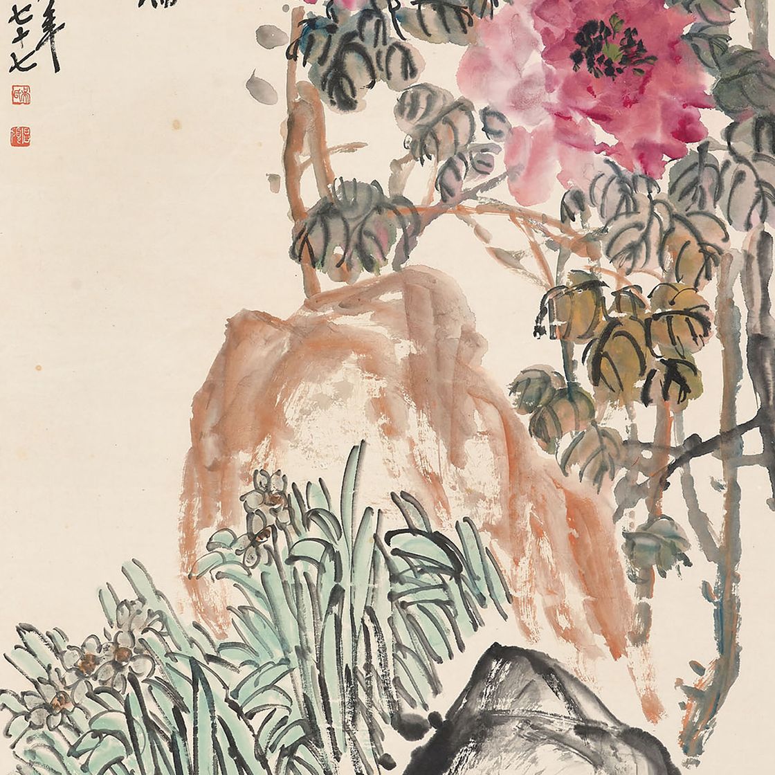 Wu Changshuo — Пион и нарцисс