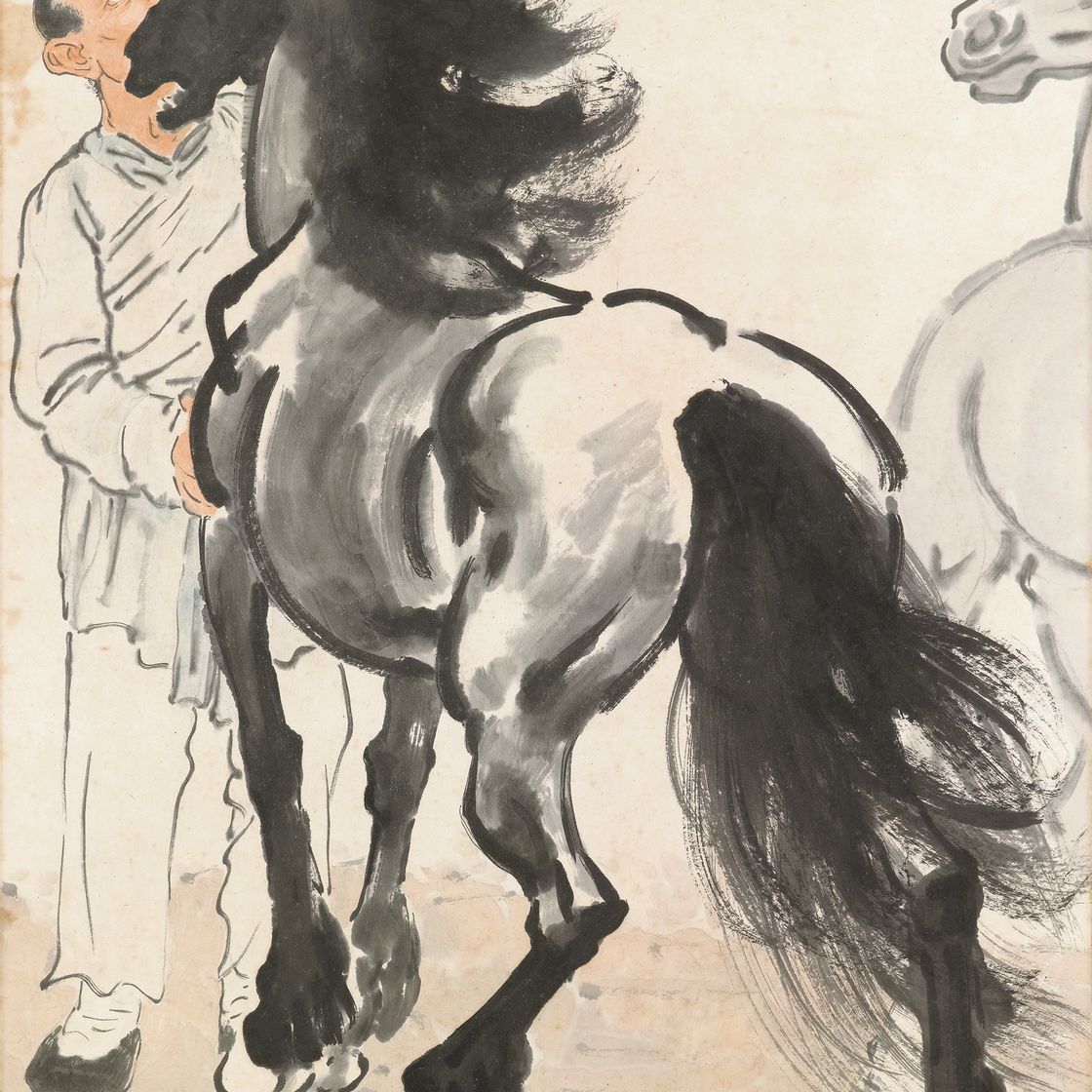 Xu Beihong — Любуюсь жеребцом, изображение 1