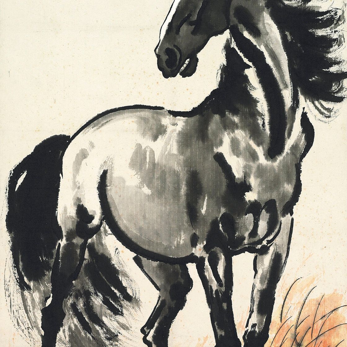 Xu Beihong — Стоящая лошадь