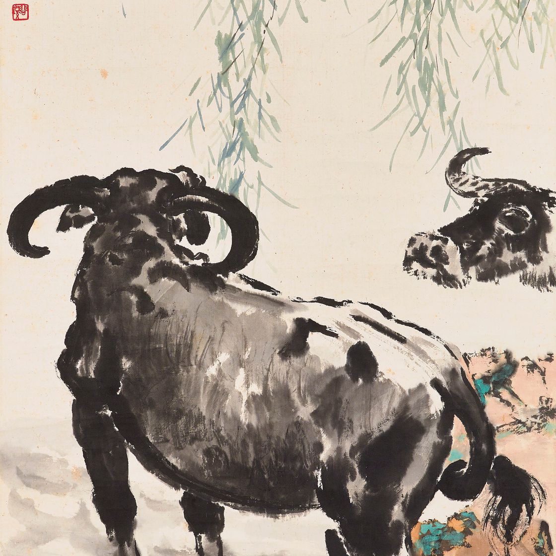 Xu Beihong — Два вола