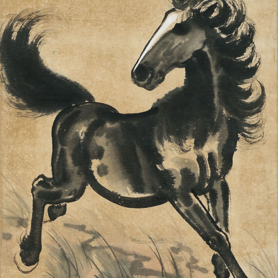 Xu Beihong — Скачущая лошадь