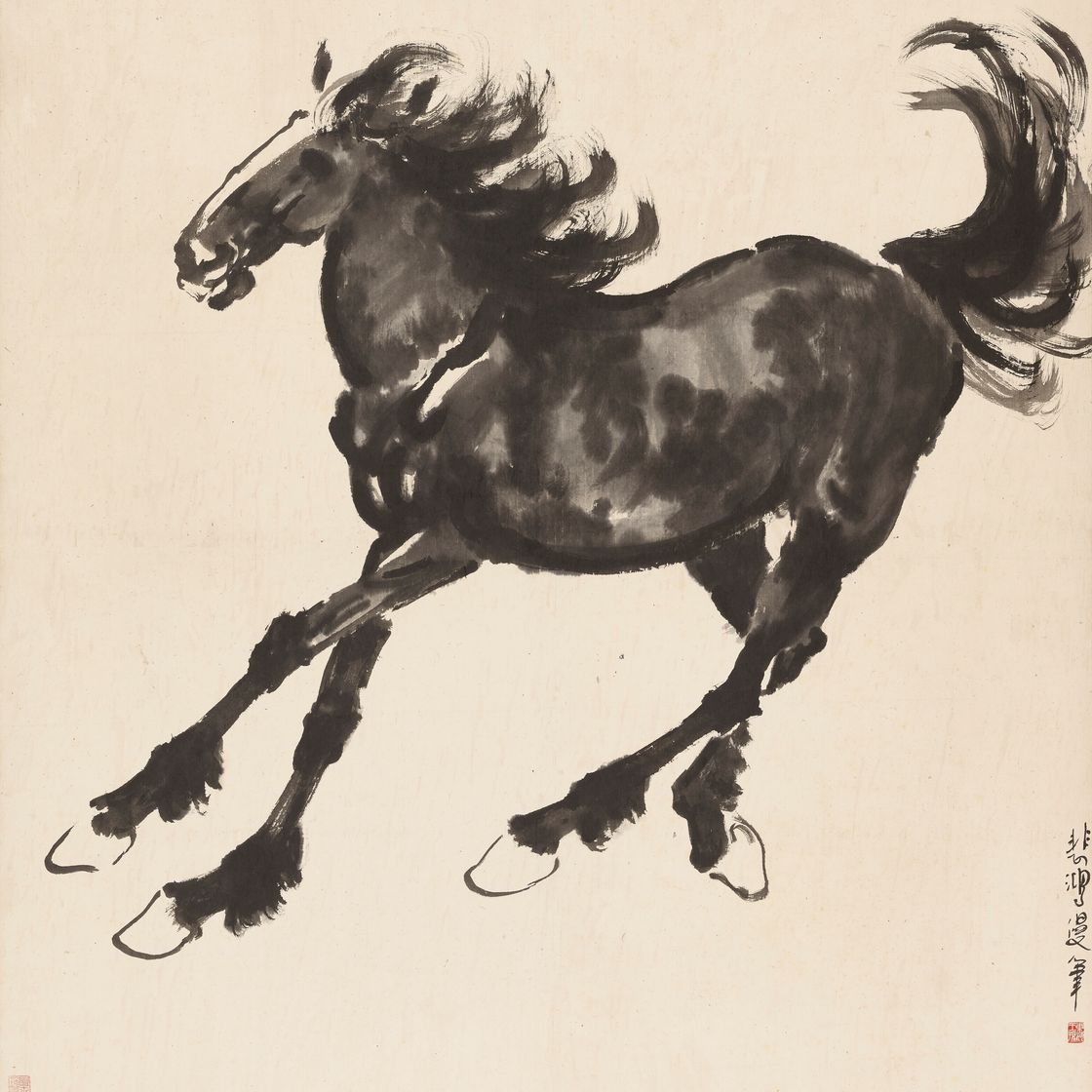 Xu Beihong — Скачущая лошадь