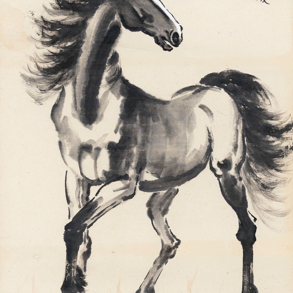 Xu Beihong — Стоящая лошадь