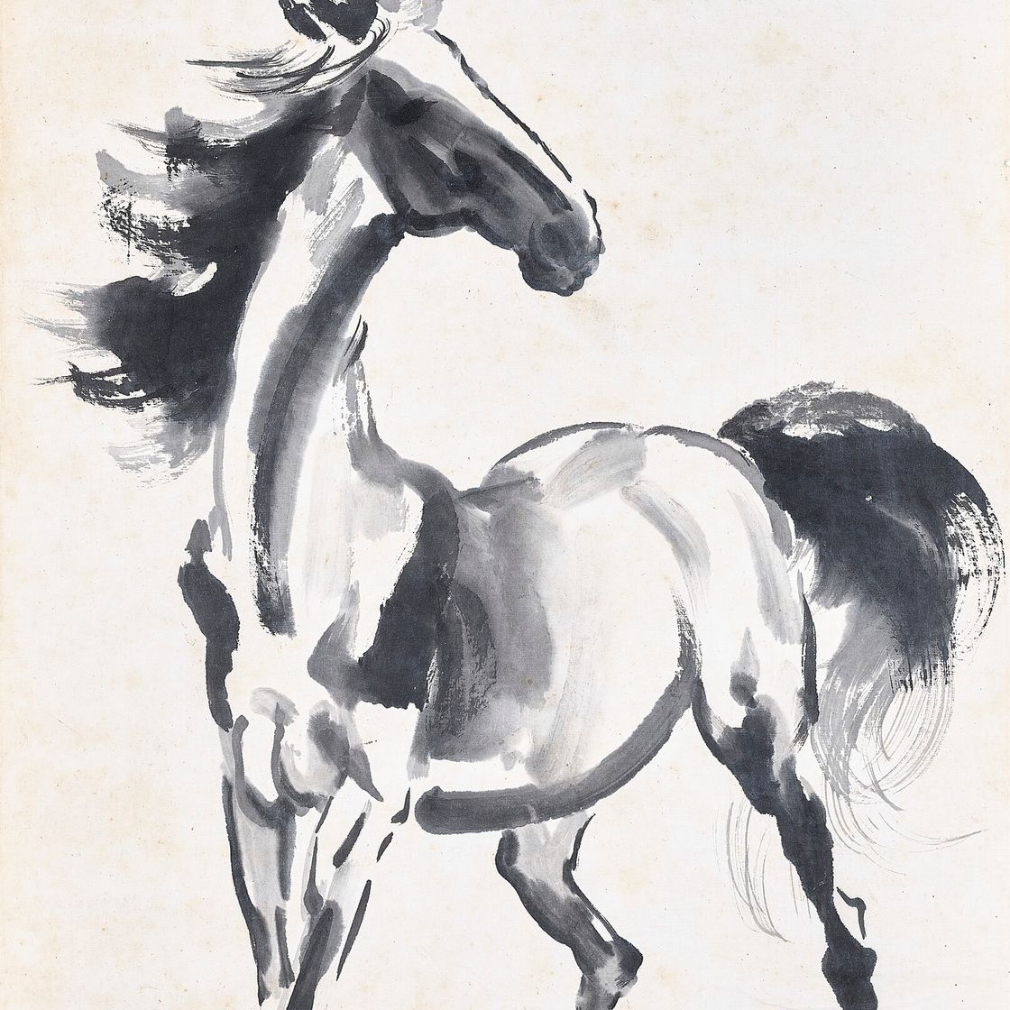Xu Beihong — Стоящая лошадь