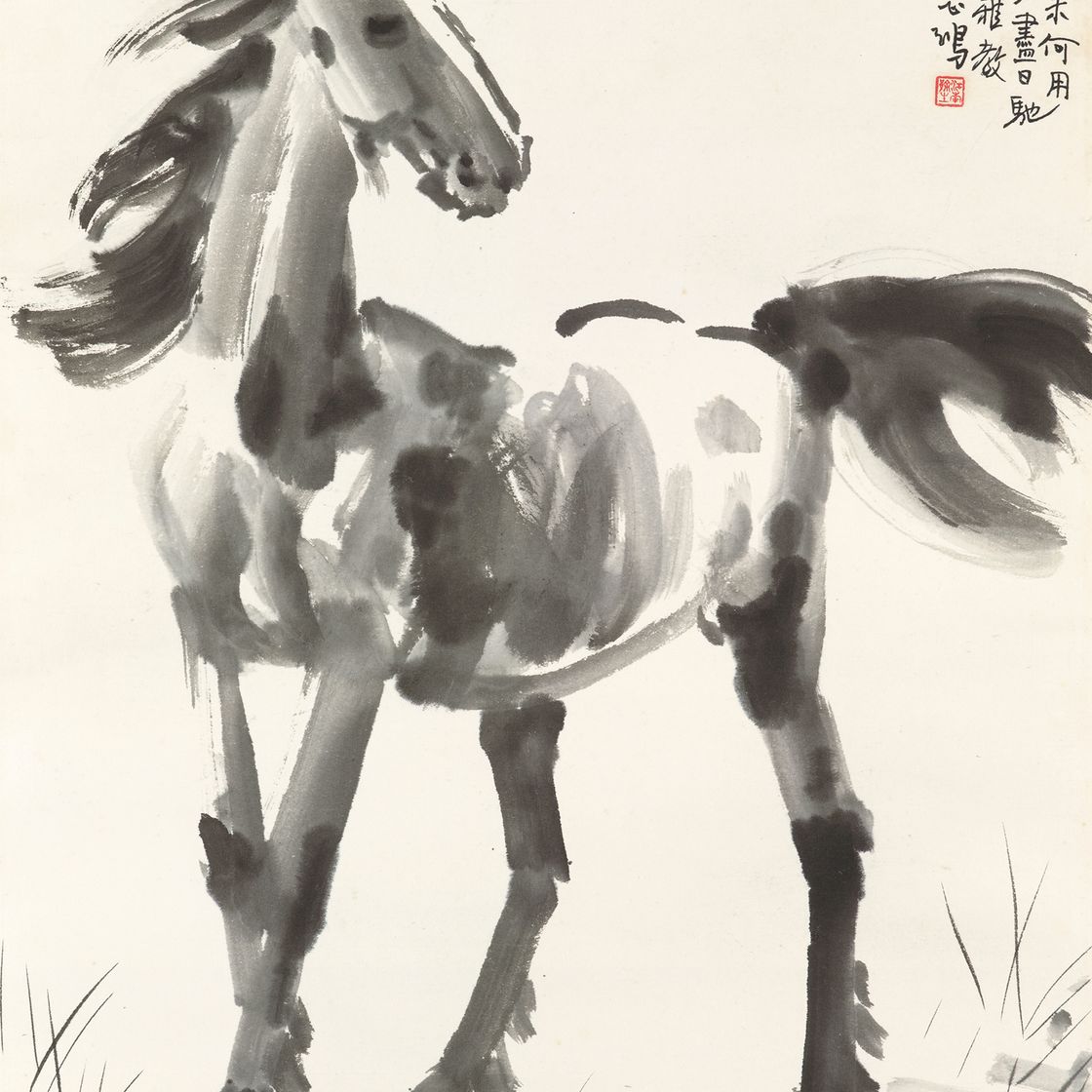 Xu Beihong — Стоящая лошадь, изображение 1