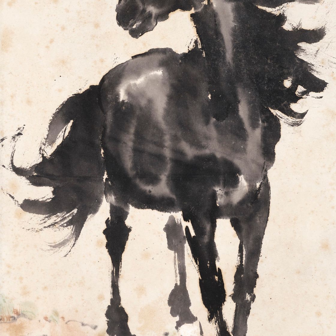 Xu Beihong — Стоящая лошадь