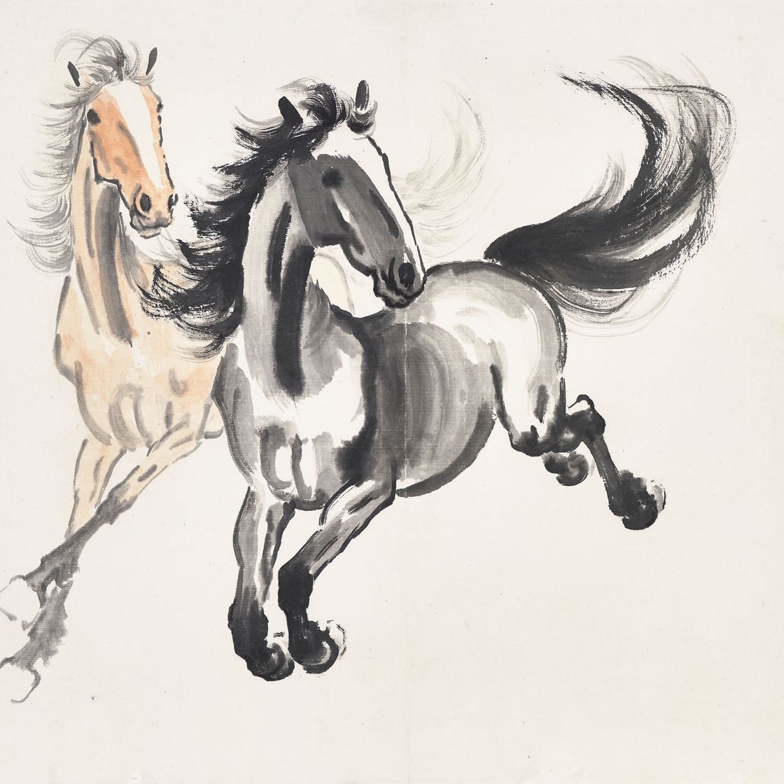 Xu Beihong — Скачущие лошади