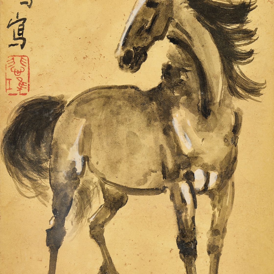 Xu Beihong — Стоящая лошадь
