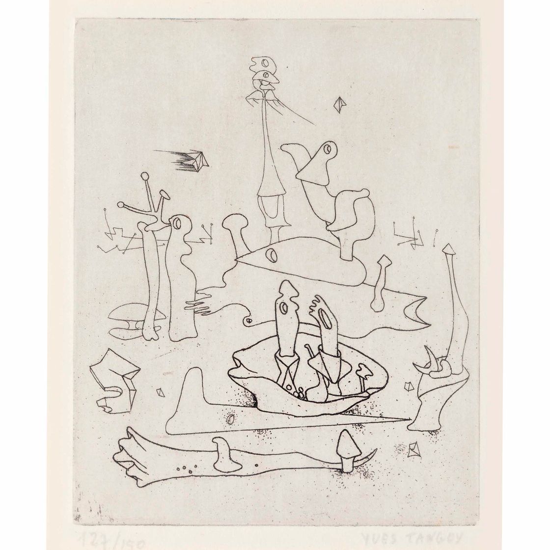 Yves Tanguy — Без названия, от Поля Элюара "Солидарность"