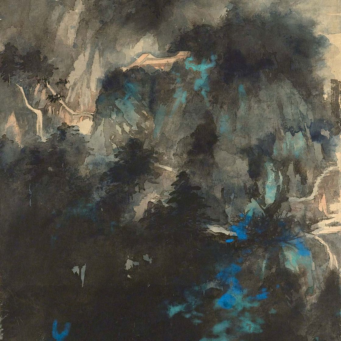 Zhang Daqian — Пейзаж вдоль шоссе Хэнгуань