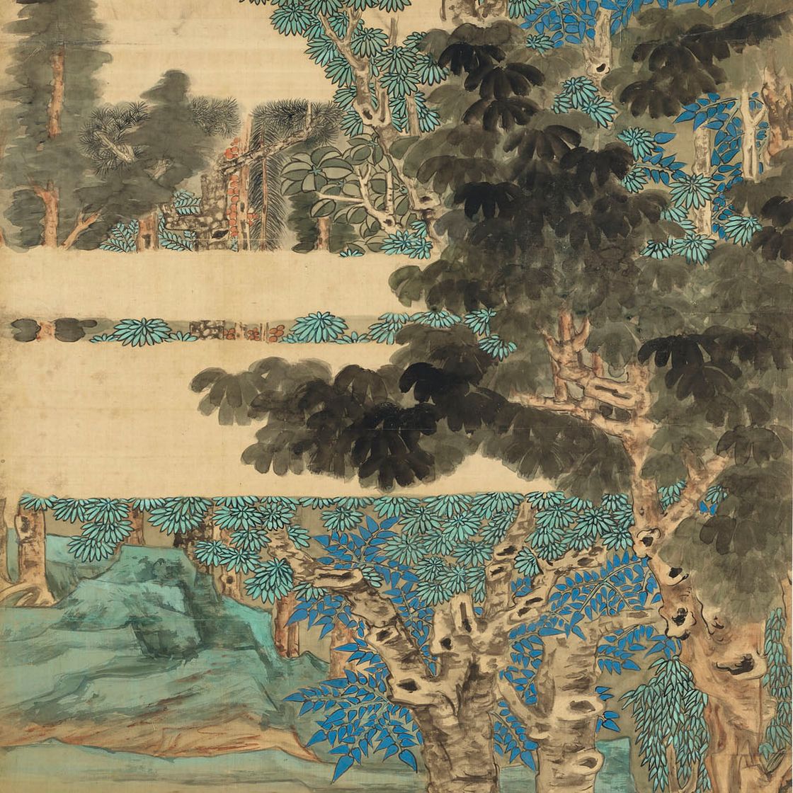 Zhang Daqian — Пейзаж, скрытый в тумане после Би Хонга, изображение 1