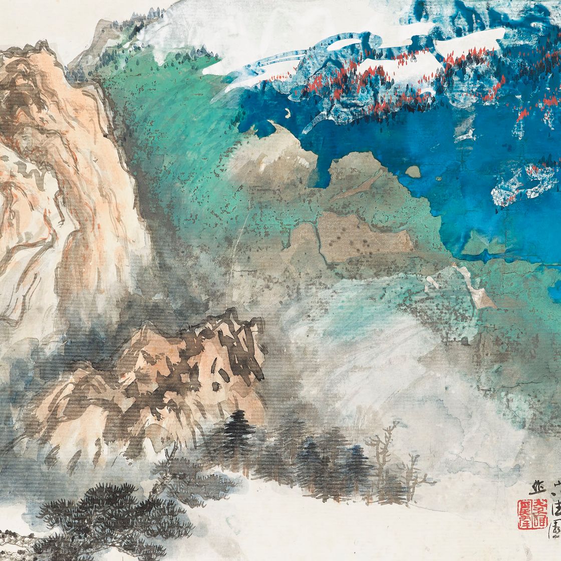Zhang Daqian — Снег на Весенних горах