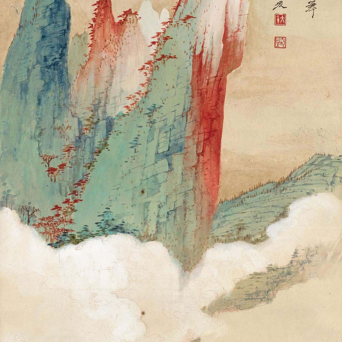 Zhang Daqian — Ясная осень в ущелье Ву