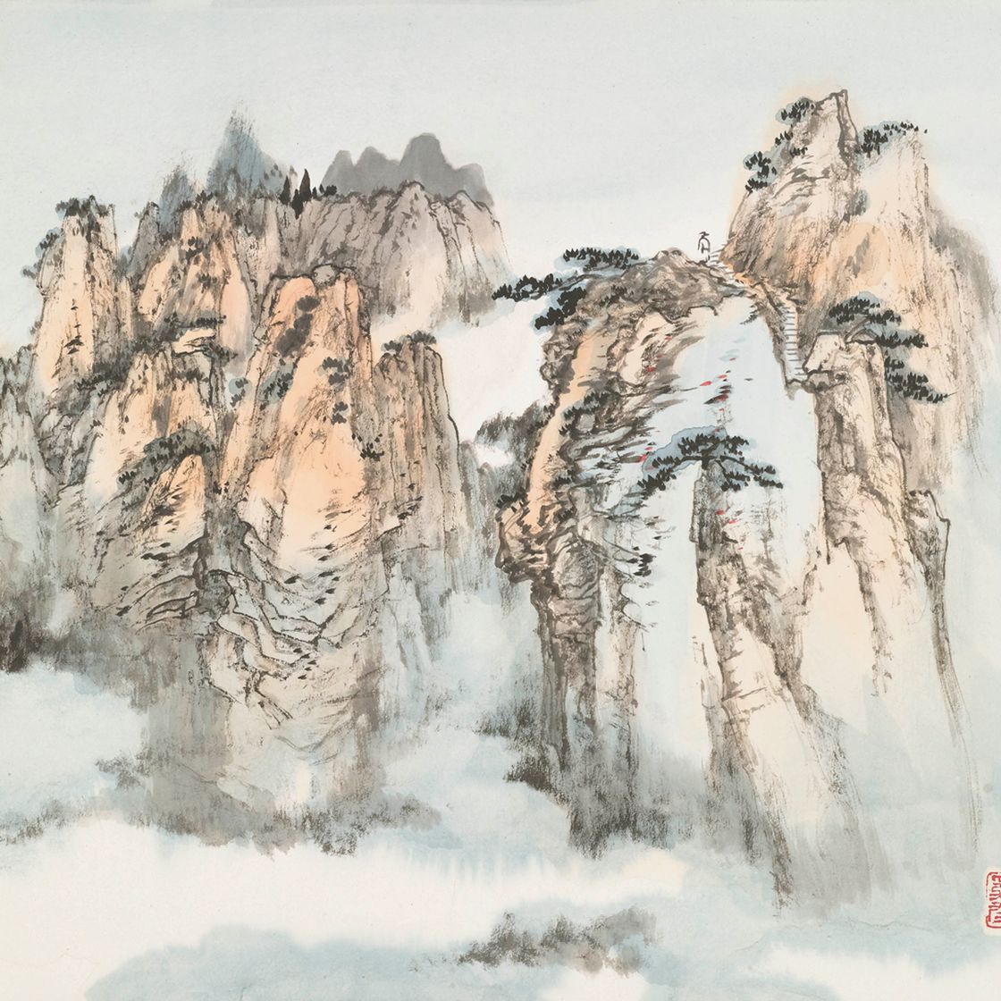 Zhang Daqian — Любуясь пейзажами и цветами, изображение 8
