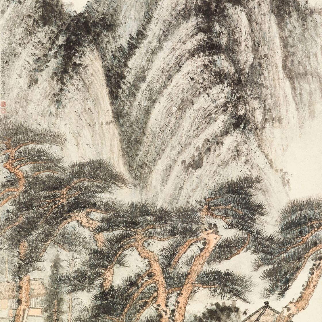 Zhang Daqian — Пейзаж в стиле Ван Мэна