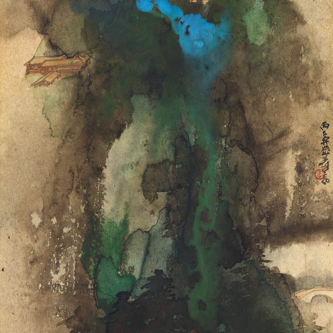 Zhang Daqian — Храм в горах, изображение 1