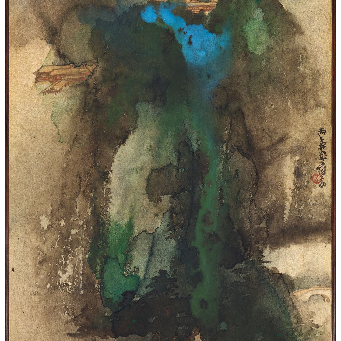 Zhang Daqian — Храм в горах, изображение 2