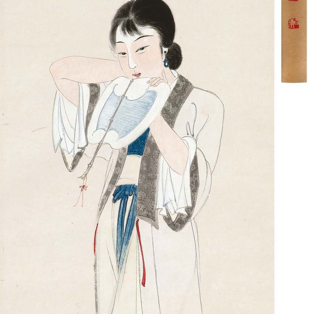 Zhang Daqian — Дама с веером