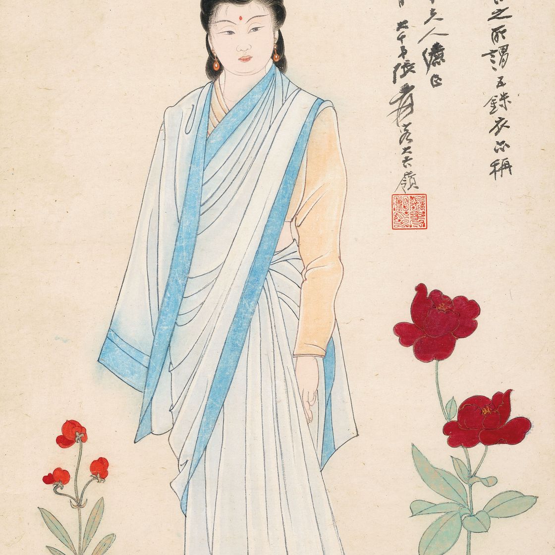 Zhang Daqian — Дама в индийском платье