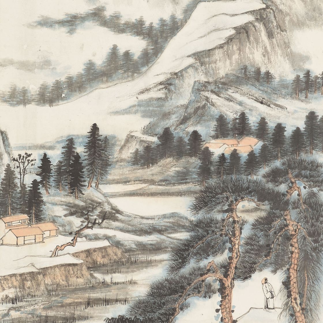 Zhang Daqian — Вечерний пейзаж