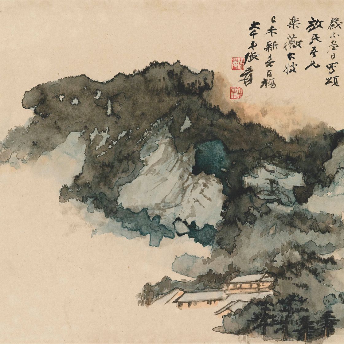 Zhang Daqian — Туманный пейзаж