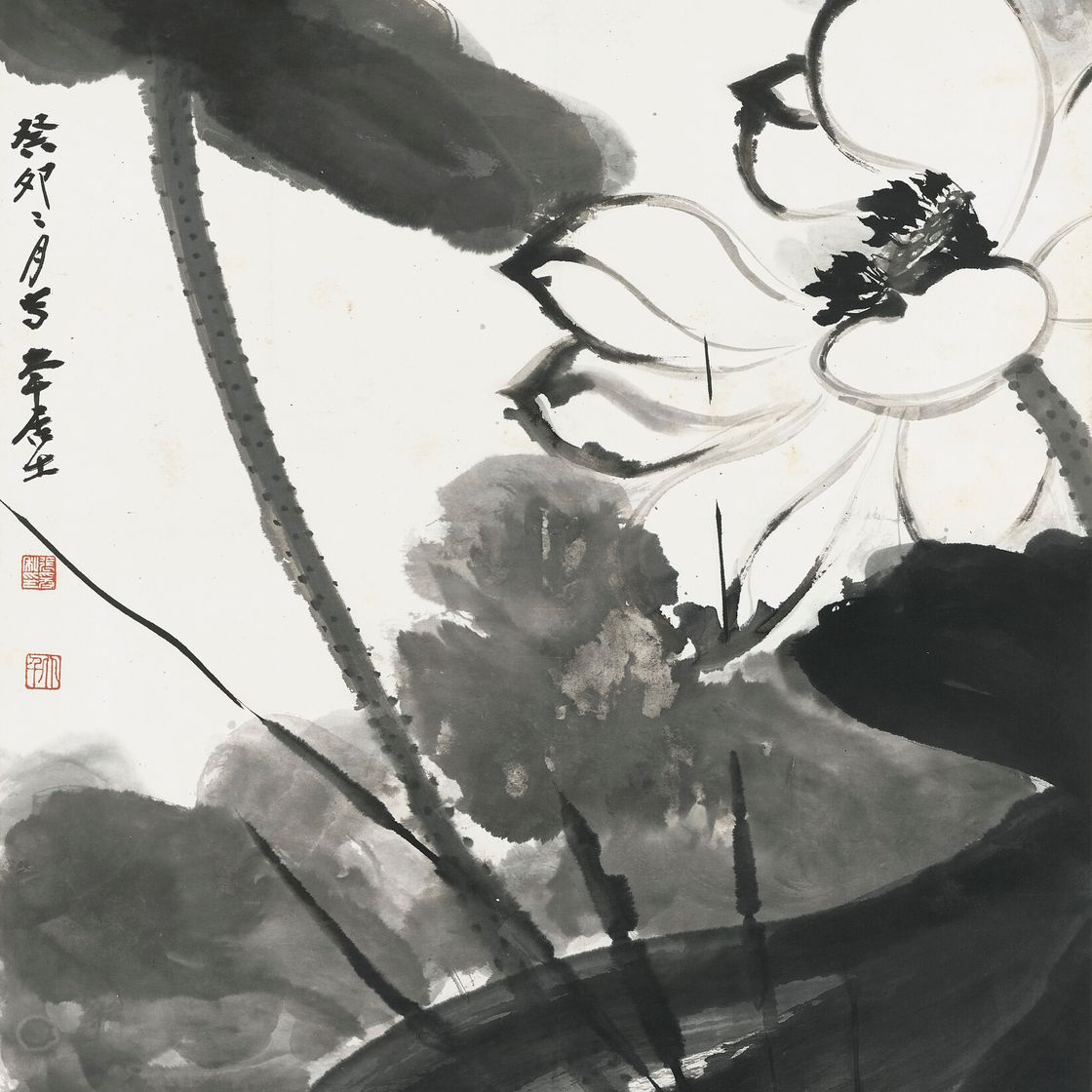 Zhang Daqian — Чернильный лотос, изображение 1