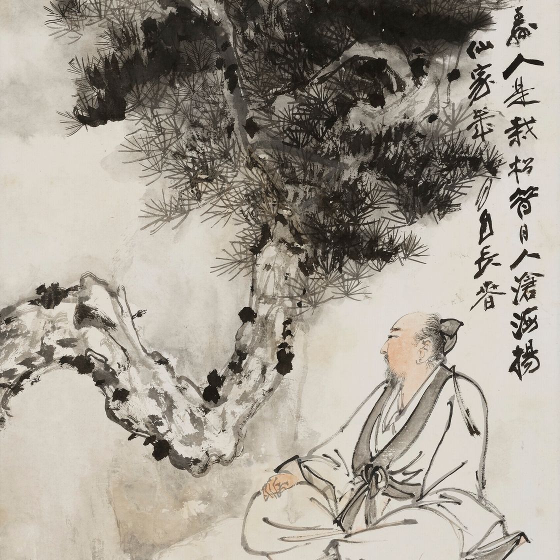 Zhang Daqian — Ученость и долголетие Сосны