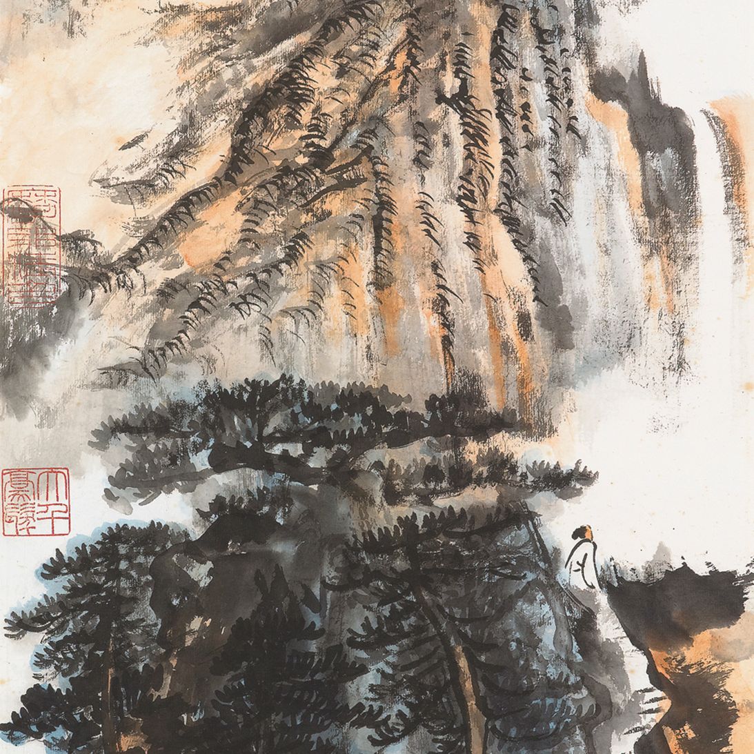 Zhang Daqian — Любуюсь водопадом