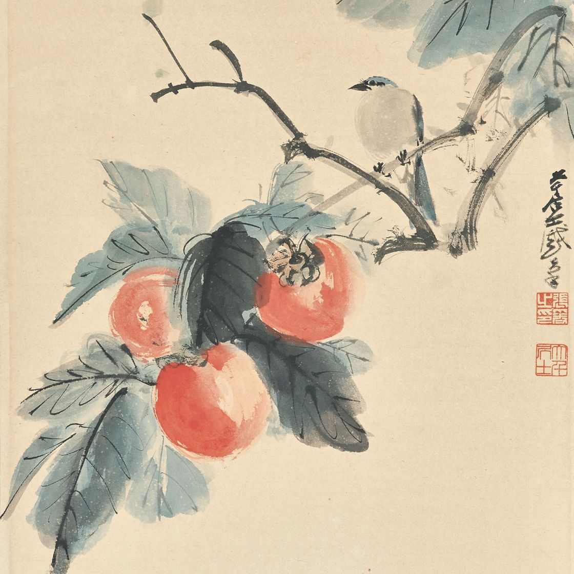 Zhang Daqian — Птица с Хурмой