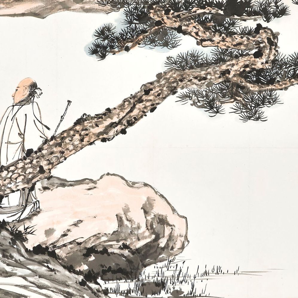 Zhang Daqian — Прогулка по сосновому лесу