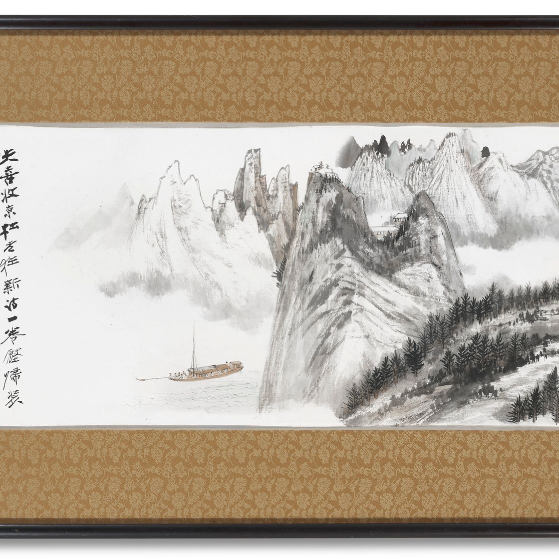 Zhang Daqian — Прогулка на лодке по горам, изображение 2