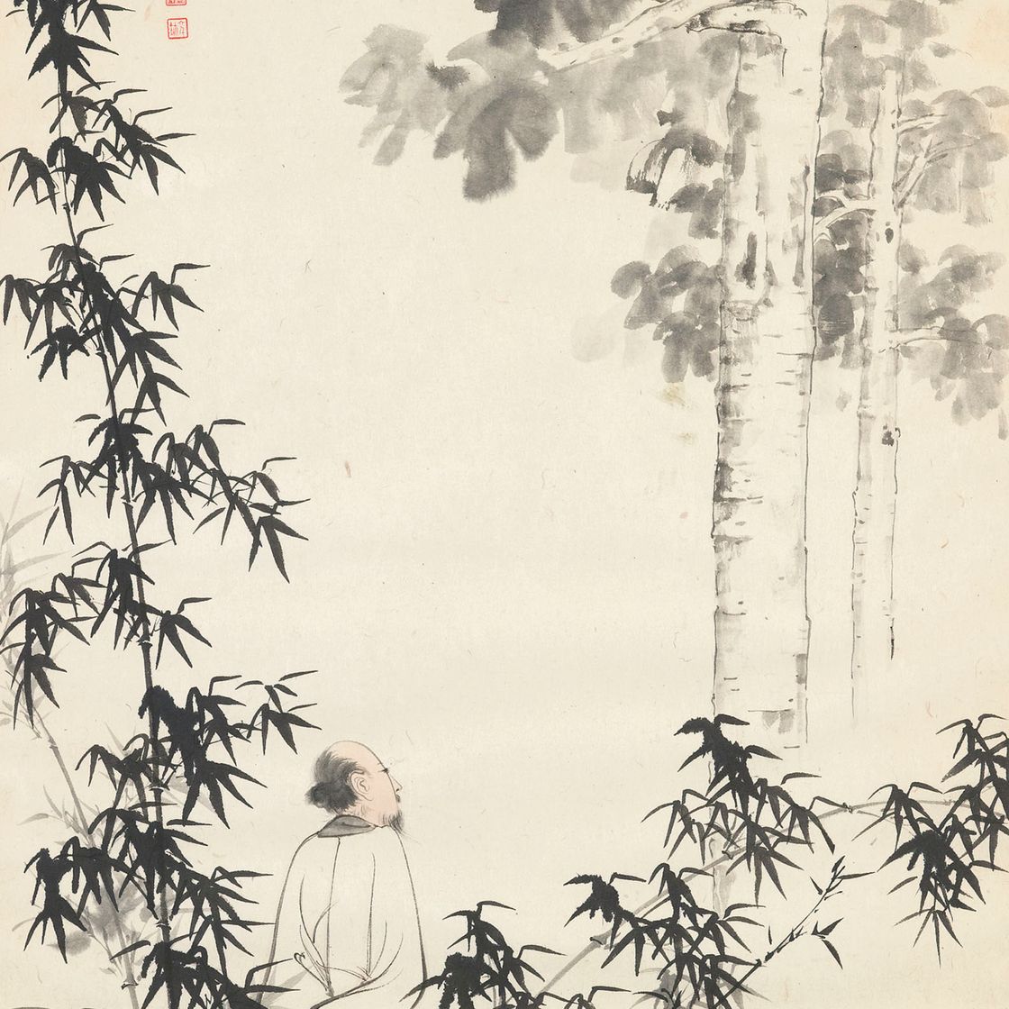 Zhang Daqian — Ученый, любующийся деревом Вутонг