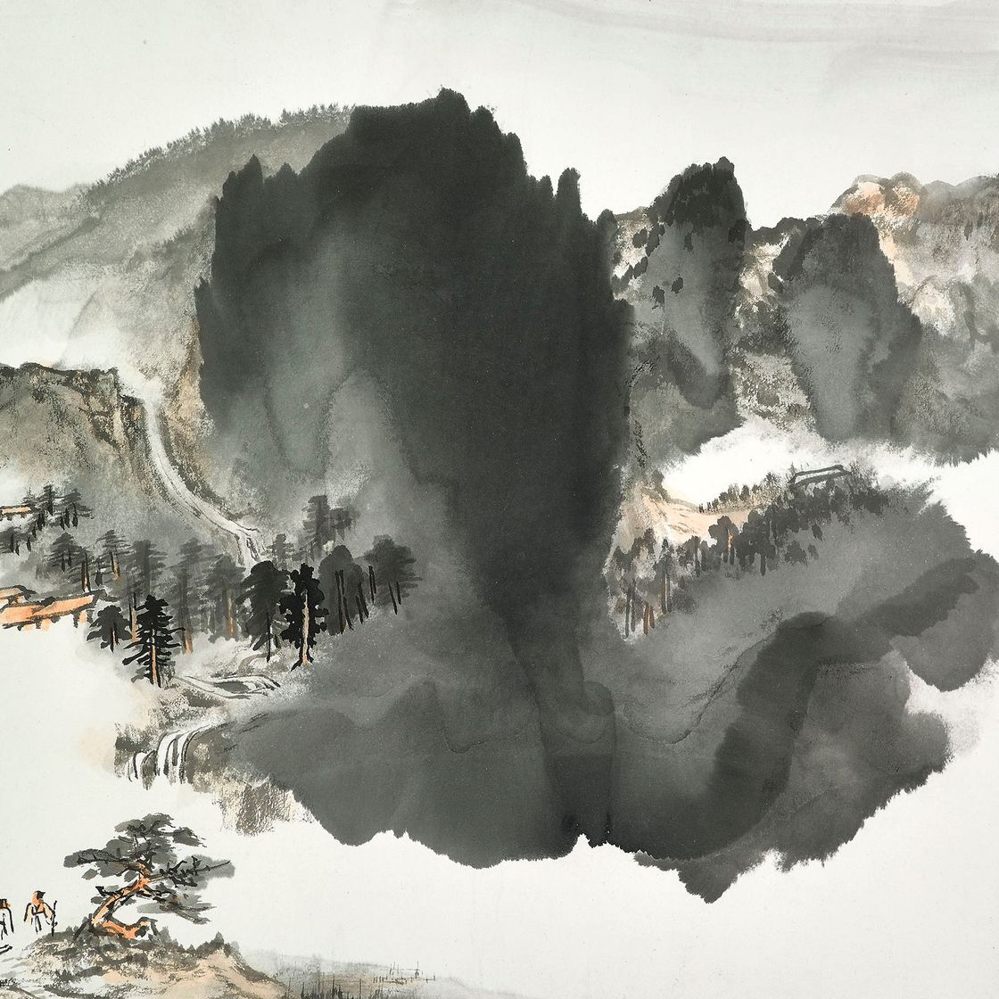 Zhang Daqian — Горный пейзаж после дождя