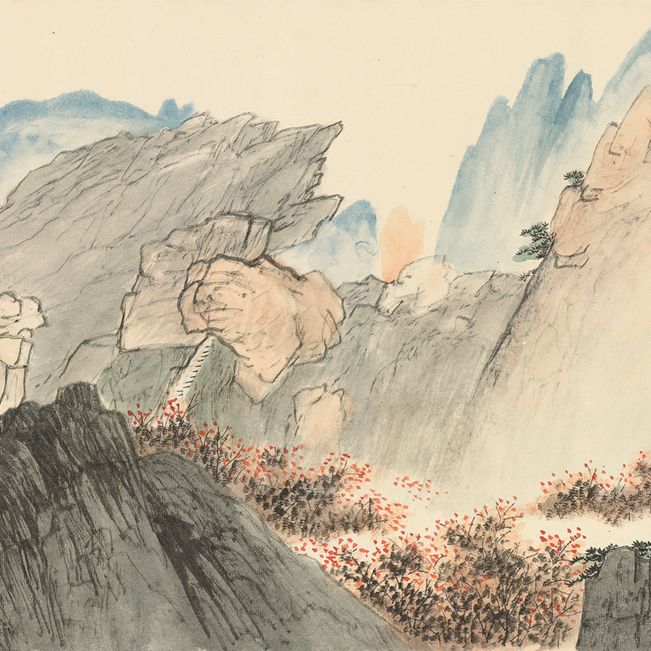 Zhang Daqian — Гора с сотней ступеней, изображение 3