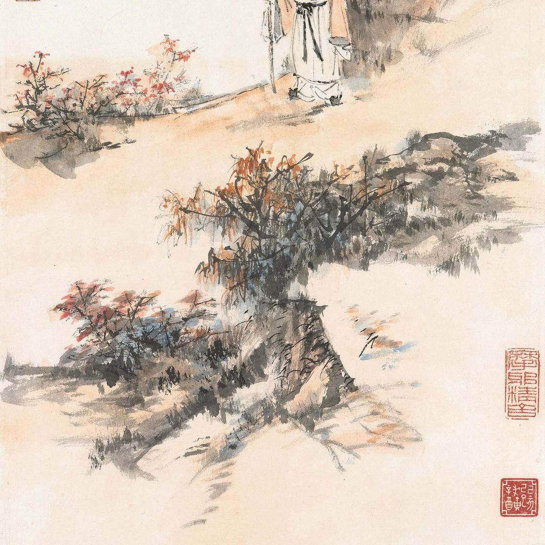 Zhang Daqian — Прогуливаясь по осенним горам