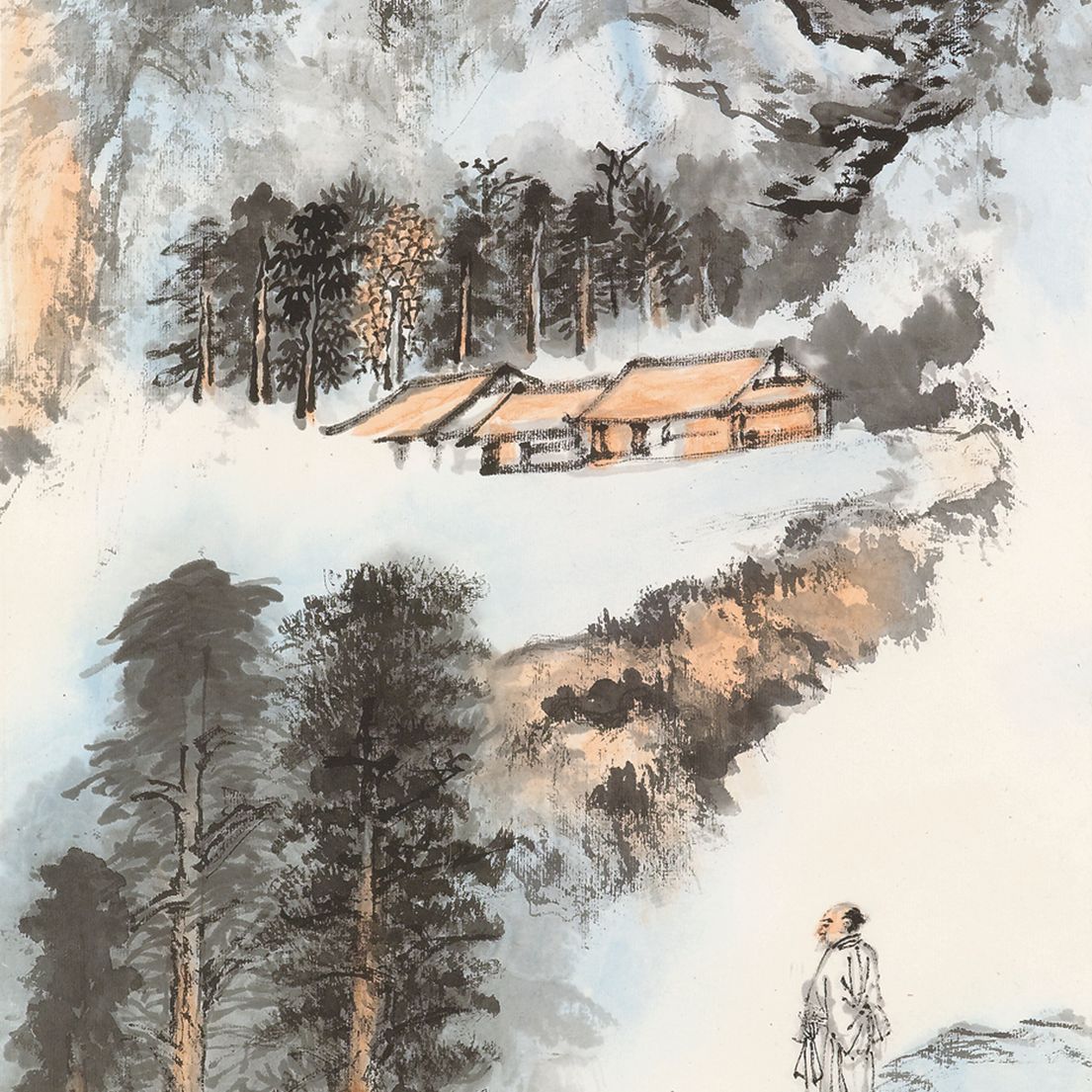 Zhang Daqian — Ученый, любующийся горами