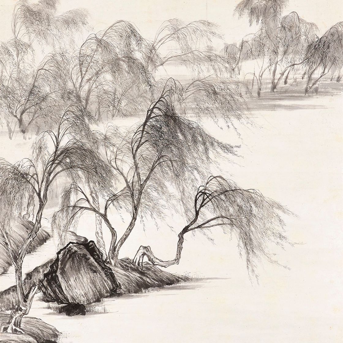 Zhang Daqian — Катание на лодке под ивой