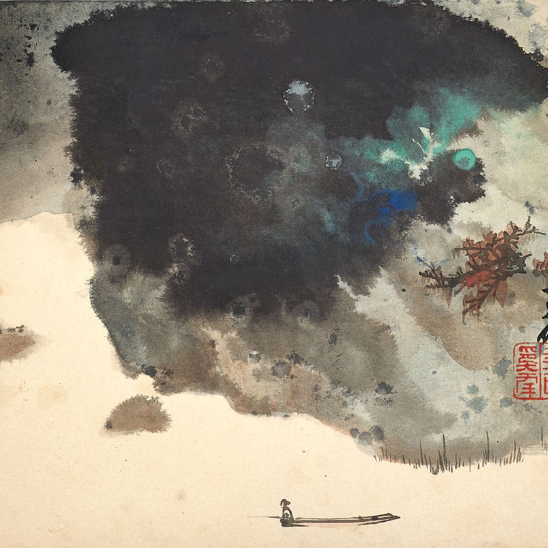 Zhang Daqian — Рыбалка осенним днем