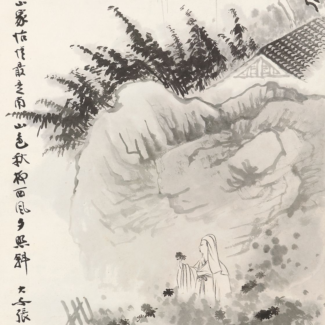 Zhang Daqian — Любуюсь хризантемами