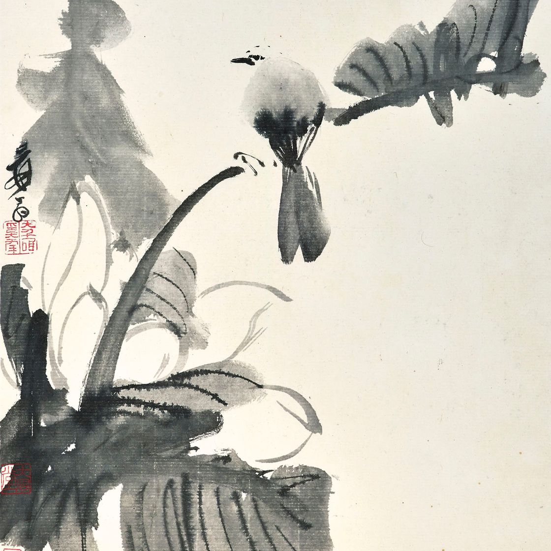 Zhang Daqian — Птица на равнине, изображение 1