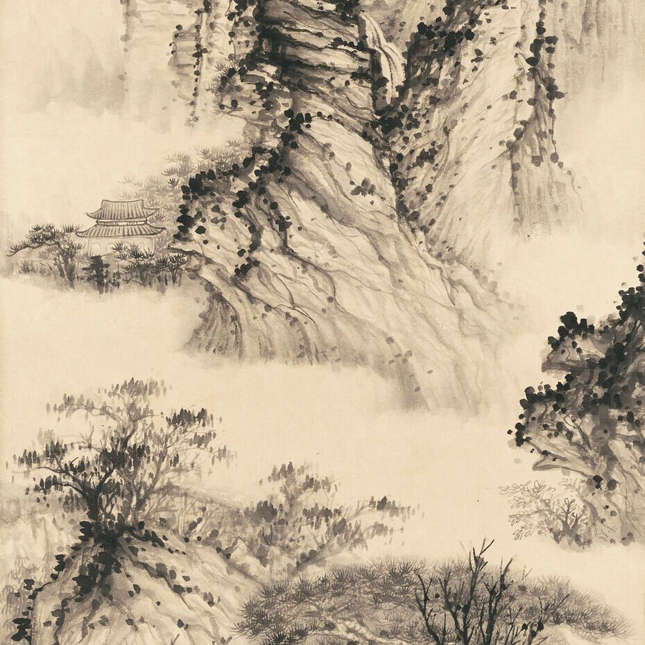 Zhang Daqian — Пейзаж после Шитао